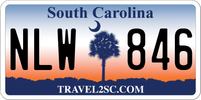 SC license plate NLW846