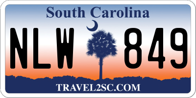 SC license plate NLW849