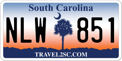 SC license plate NLW851