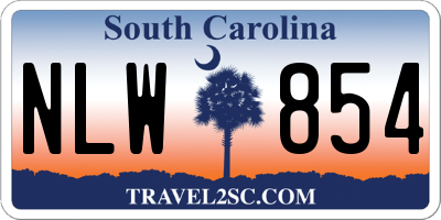 SC license plate NLW854