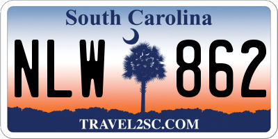 SC license plate NLW862