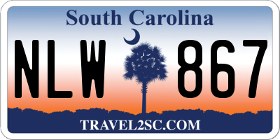 SC license plate NLW867