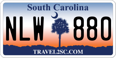 SC license plate NLW880