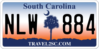 SC license plate NLW884