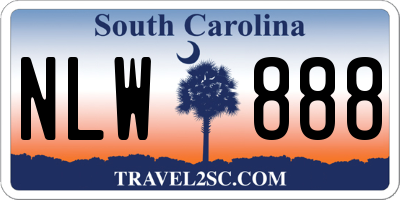 SC license plate NLW888