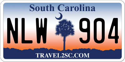 SC license plate NLW904