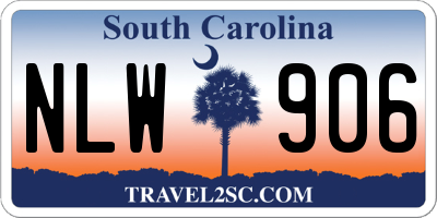 SC license plate NLW906