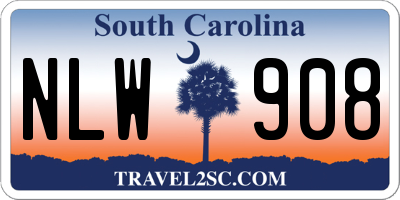 SC license plate NLW908
