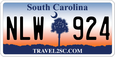 SC license plate NLW924