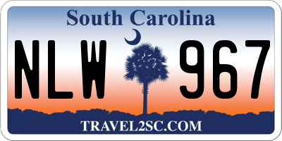 SC license plate NLW967
