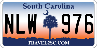 SC license plate NLW976