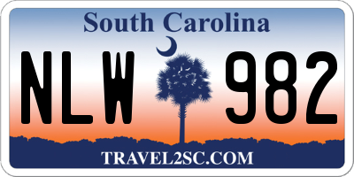 SC license plate NLW982