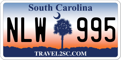 SC license plate NLW995
