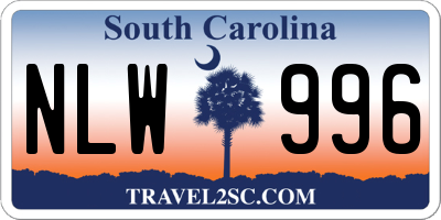 SC license plate NLW996