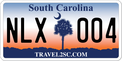 SC license plate NLX004