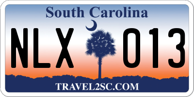 SC license plate NLX013