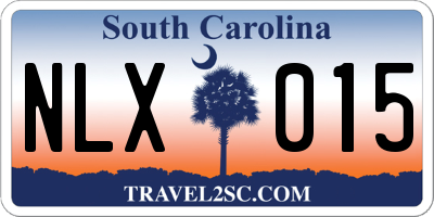 SC license plate NLX015