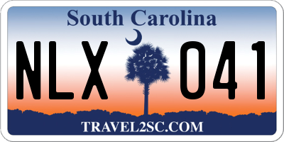 SC license plate NLX041
