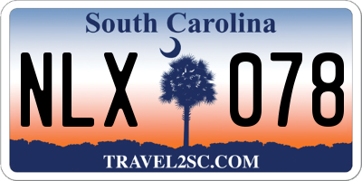 SC license plate NLX078