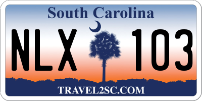 SC license plate NLX103