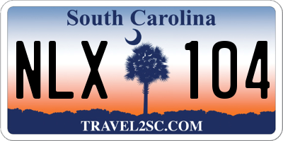 SC license plate NLX104