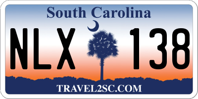 SC license plate NLX138
