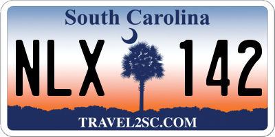 SC license plate NLX142