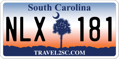 SC license plate NLX181