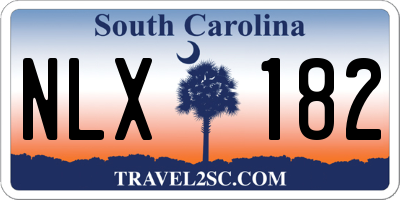 SC license plate NLX182
