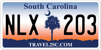 SC license plate NLX203