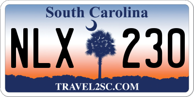 SC license plate NLX230