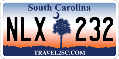 SC license plate NLX232