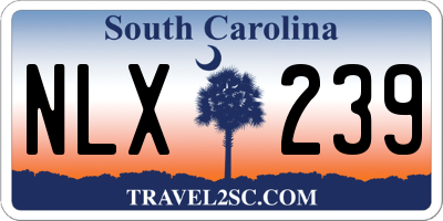 SC license plate NLX239