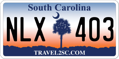 SC license plate NLX403