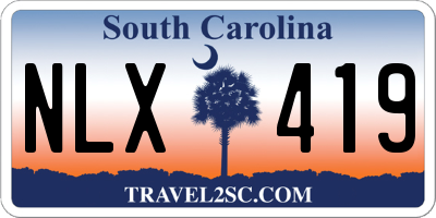 SC license plate NLX419