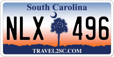 SC license plate NLX496