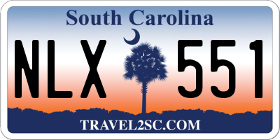 SC license plate NLX551