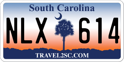 SC license plate NLX614