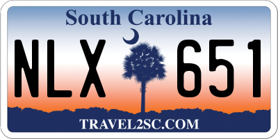 SC license plate NLX651