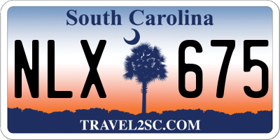SC license plate NLX675