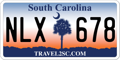 SC license plate NLX678
