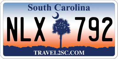 SC license plate NLX792