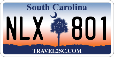 SC license plate NLX801