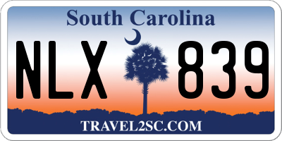 SC license plate NLX839