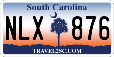SC license plate NLX876