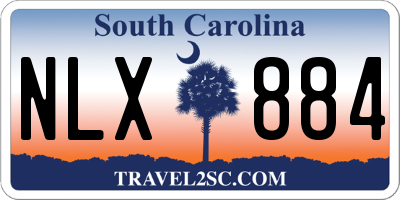 SC license plate NLX884