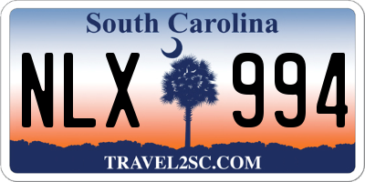 SC license plate NLX994