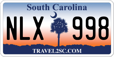 SC license plate NLX998