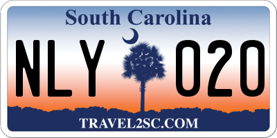 SC license plate NLY020