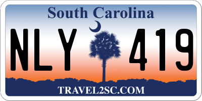 SC license plate NLY419